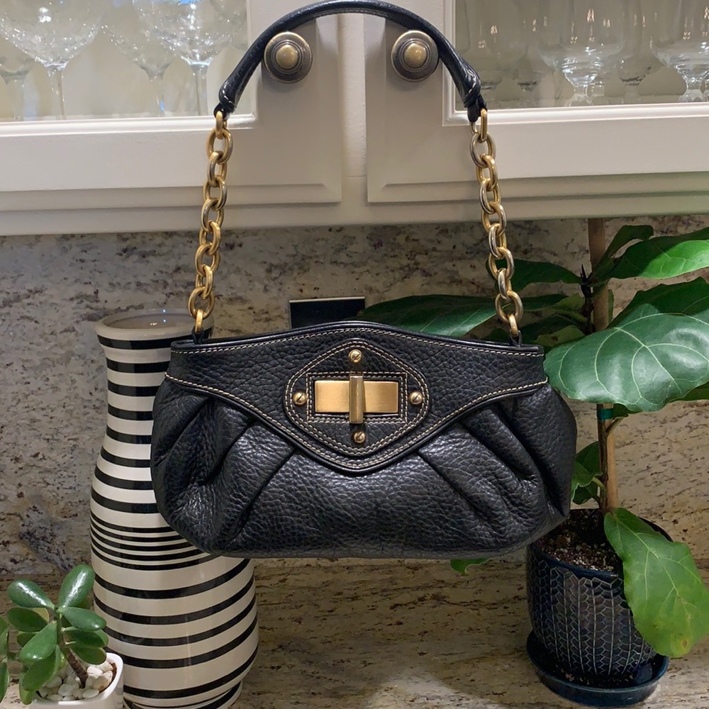MAXX NEW YORK Black Leather Shoulder Bag Clutch